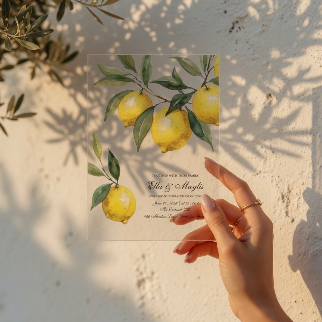 Lemon Acrylic Wedding Invitations (Creator Uploaded)