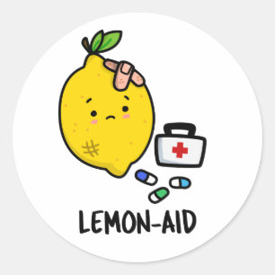 Lemon-aid Funny First Aid Lemon Pun  Classic Round Sticker