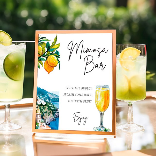 Lemon Amalfi Coast Mimosa Bar Sign Bridal Shower (Creator Uploaded)