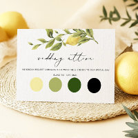 Lemon Amalfi Coast Wedding Attire Enclosure Card
