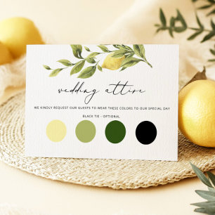Lemon Amalfi Coast Wedding Attire Enclosure Card