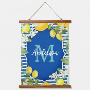 Lemon and Blue Spring Hanging Tapestry