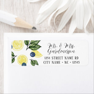 Lemon and Blueberry Label Return Address Label
