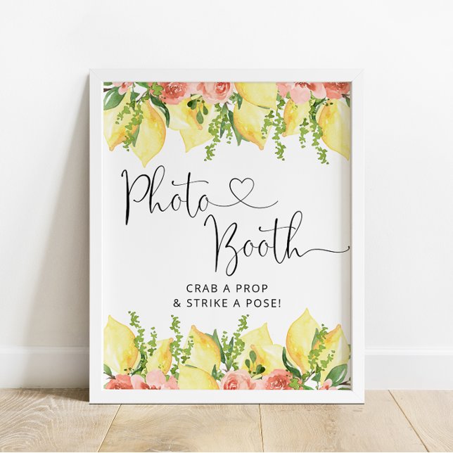 Lemon and Floral Wedding Photo Booth Sign (Creator Uploaded)