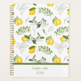 Lemon and Flower Custom Planner