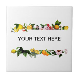 Lemon and fruit frame custom text  ceramic tile