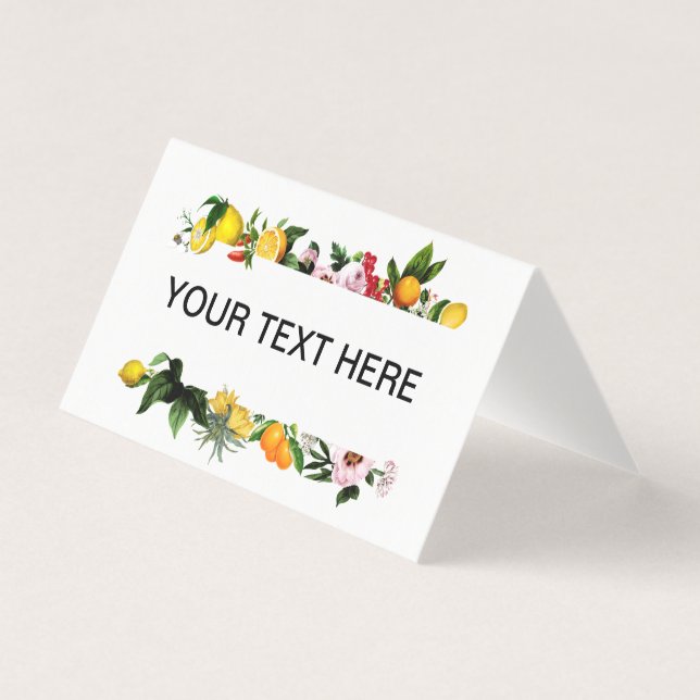 Lemon and fruit frame custom text postcard (Front)