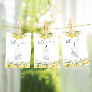 Lemon and Greenery Citrus Table Seating Chart