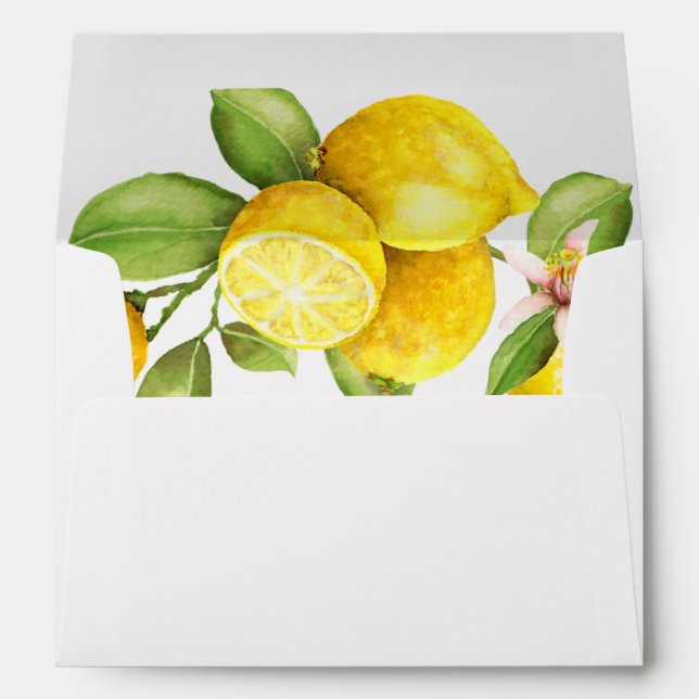 Lemon and greenery sweet lemons envelopes 5x7 card (Back (Bottom))