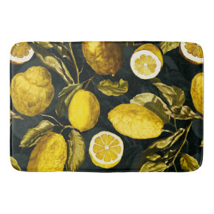 Lemon and Leaf Pattern V Bath Mat