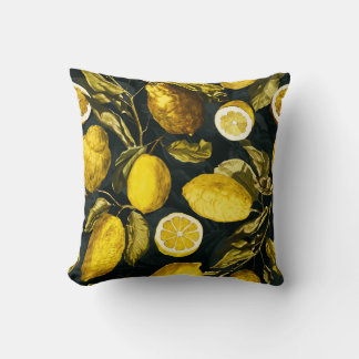 Lemon and Leaf Pattern V Cushion