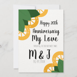 Lemon and Leaves Sour and Sweet Anniversary Year Card