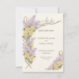 Lemon and Lilac Nautical Garden Save The Date