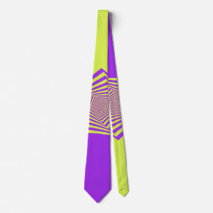 Lemon and Lilac Spiral  Neck Tie