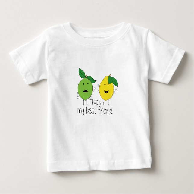 Lemon and Lime Best Friends BFF Lemon Art Besties Baby T-Shirt (Front)