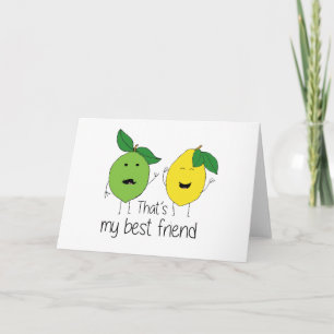 Lemon and Lime Best Friends BFF Lemon Art Besties Card