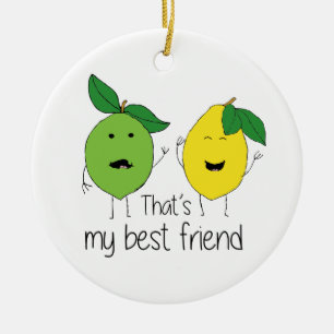 Lemon and Lime Best Friends Ceramic Ornament