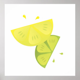 Lemon and Lime Burst Poster