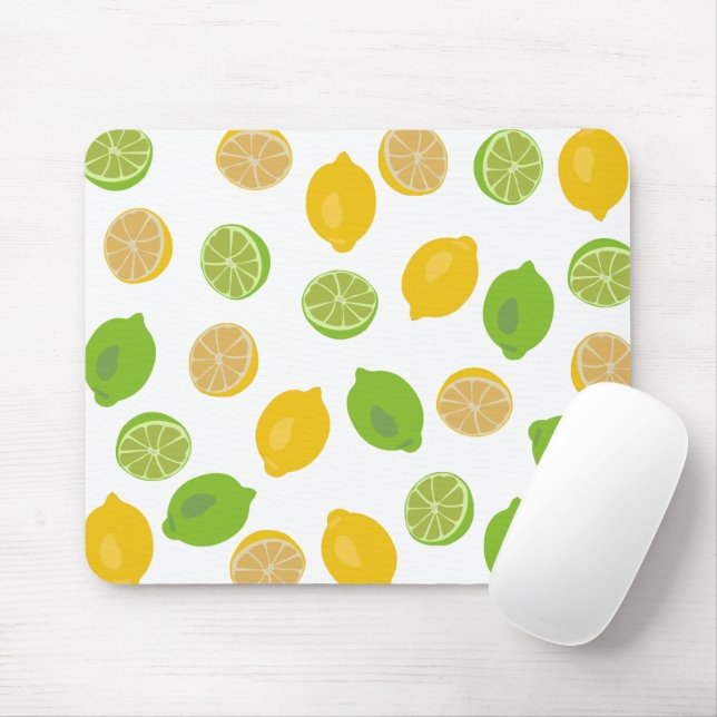 Lemon and Lime Pattern Mouse Pad (With Mouse)