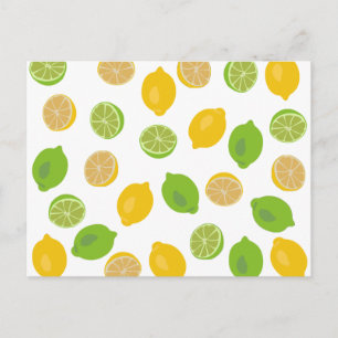 Lemon and Lime Pattern Postcard