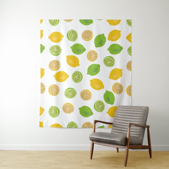 Lemon and Lime Pattern Tapestry (In Situ)