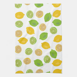 Lemon and Lime Pattern Tea Towel