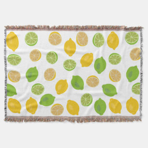 Lemon and Lime Pattern Throw Blanket