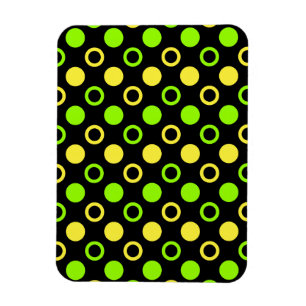 Lemon and Lime Rings and Polka Dots by STaylor Magnet