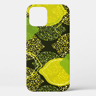 Lemon and lime seamless pattern. iPhone 12 case