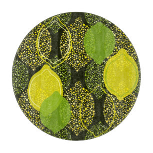 Lemon and lime seamless pattern. cutting board