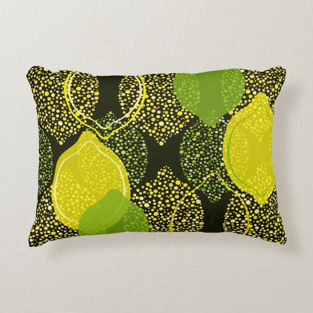 Lemon and lime seamless pattern. decorative cushion (Front)