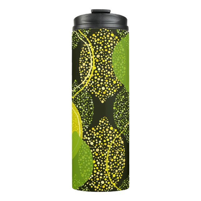Lemon and lime seamless pattern. thermal tumbler (Front)