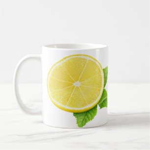 Lemon and mint coffee mug