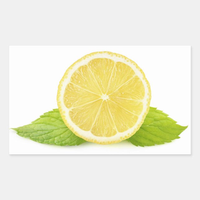 Lemon and mint rectangular sticker (Front)