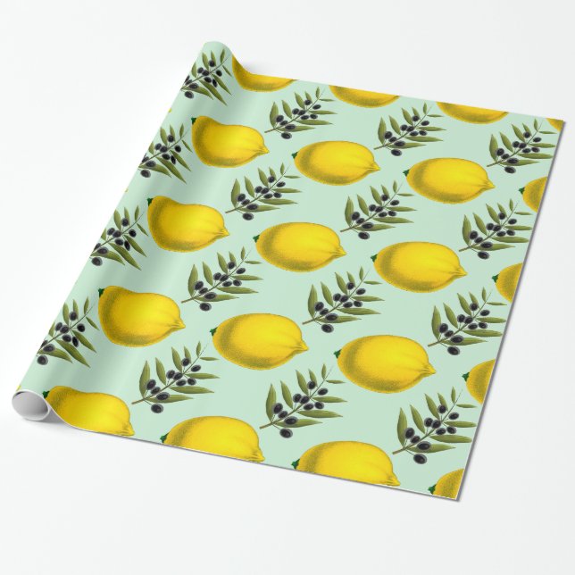 Lemon and olives Forever Wrapping Paper (Unrolled)