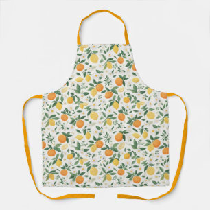 Lemon And Orange Citrus Pattern Apron