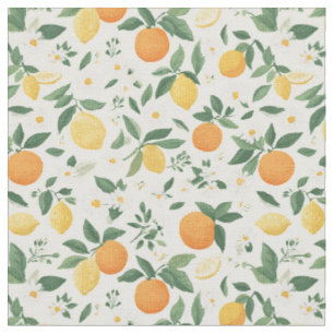 Lemon And Orange Citrus Pattern Fabric