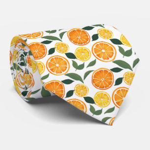 Lemon and Orange Citrus Pattern  Tie