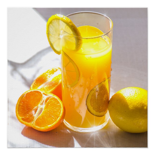 Lemon and Oranges Fruit Photography Poster (Front)