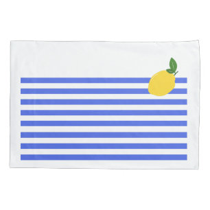 Lemon and stripes Single Pillowcase, Standard Size Pillowcase