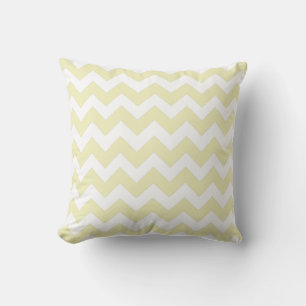 Lemon and White Chevron Zig Zag Pillow