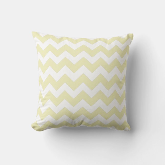 Lemon and White Chevron Zig Zag Pillow (Front)