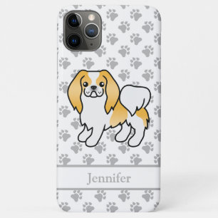 Lemon And White Japanese Chin Cartoon Dog & Name iPhone 11 Pro Max Case