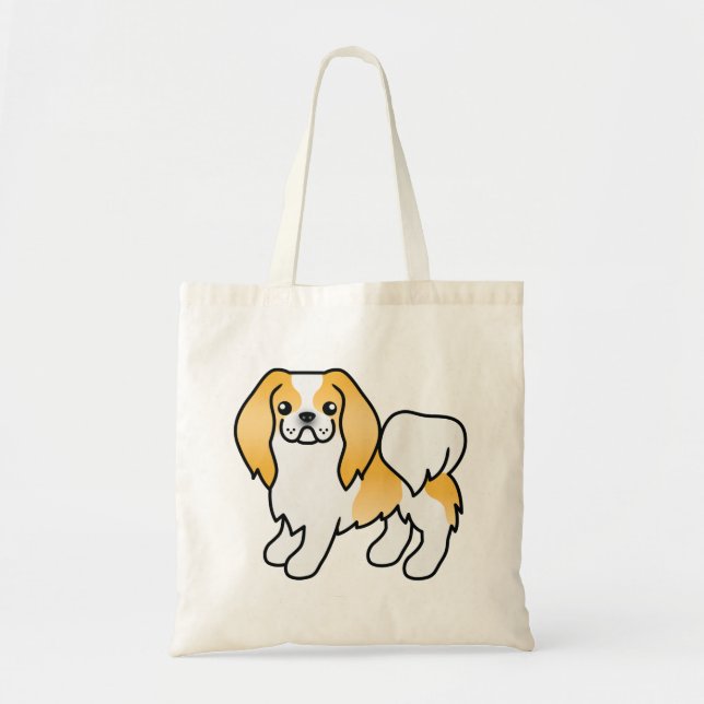 Lemon And White Japanese Chin Cute Cartoon Dog Tote Bag (Front)