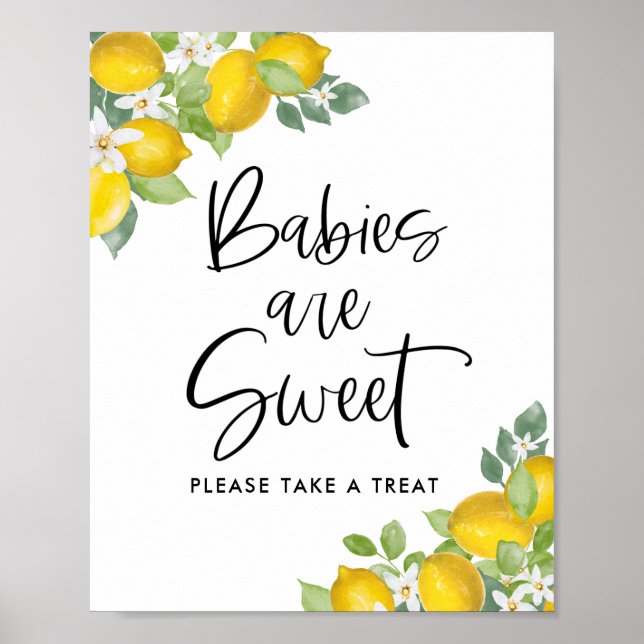 Lemon Babies Are Sweet Baby Shower Favours Poster (Front)