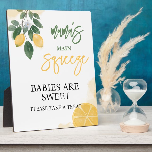 Lemon Babies are Sweet Baby Shower Sign Plaque (Side)
