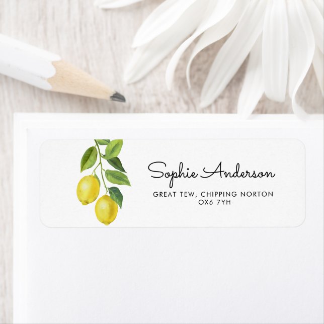 Lemon Baby Shower Address  Return Address Label (Insitu)