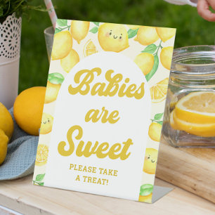 Lemon Baby Shower Babies are Sweet Favour Pedestal Sign