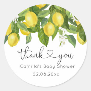 Lemon Baby Shower Classic Round Sticker