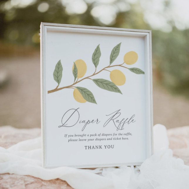 Lemon Baby Shower Diaper Raffle Sign (Creator Uploaded)